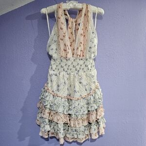 Loveshackfancy Quintelle Halter Mini Dress